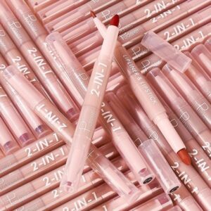 Pudaier Dual Head Lip Liner and Lipstick with vibrant matte colors displayed