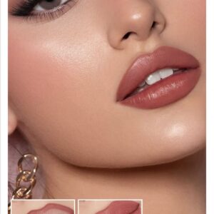 Pudaier Matte Lippie Pencil showcasing vibrant color and creamy texture in sleek packaging.
