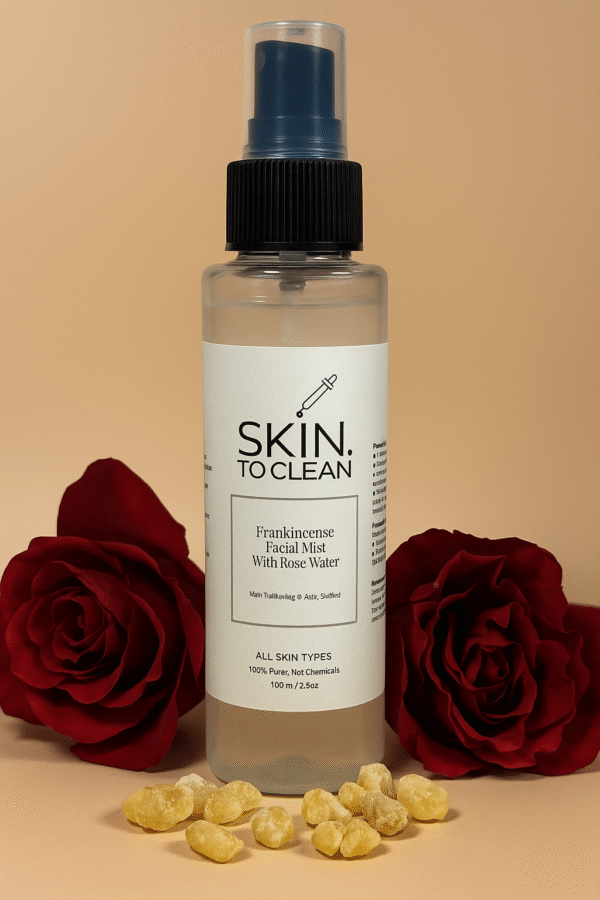 SkinToClean- Frankincense facial mist with Rose oil, Skin tightening & anti-aging, All skin types - 100ml/3.3 oz