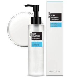 Coxir Ultra Hyaluronic Cleansing Oil 150ml – Vegan, Non-Comedogenic Face Cleanser for All Skin Types.